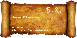 Bene Klaudia névjegykártya
